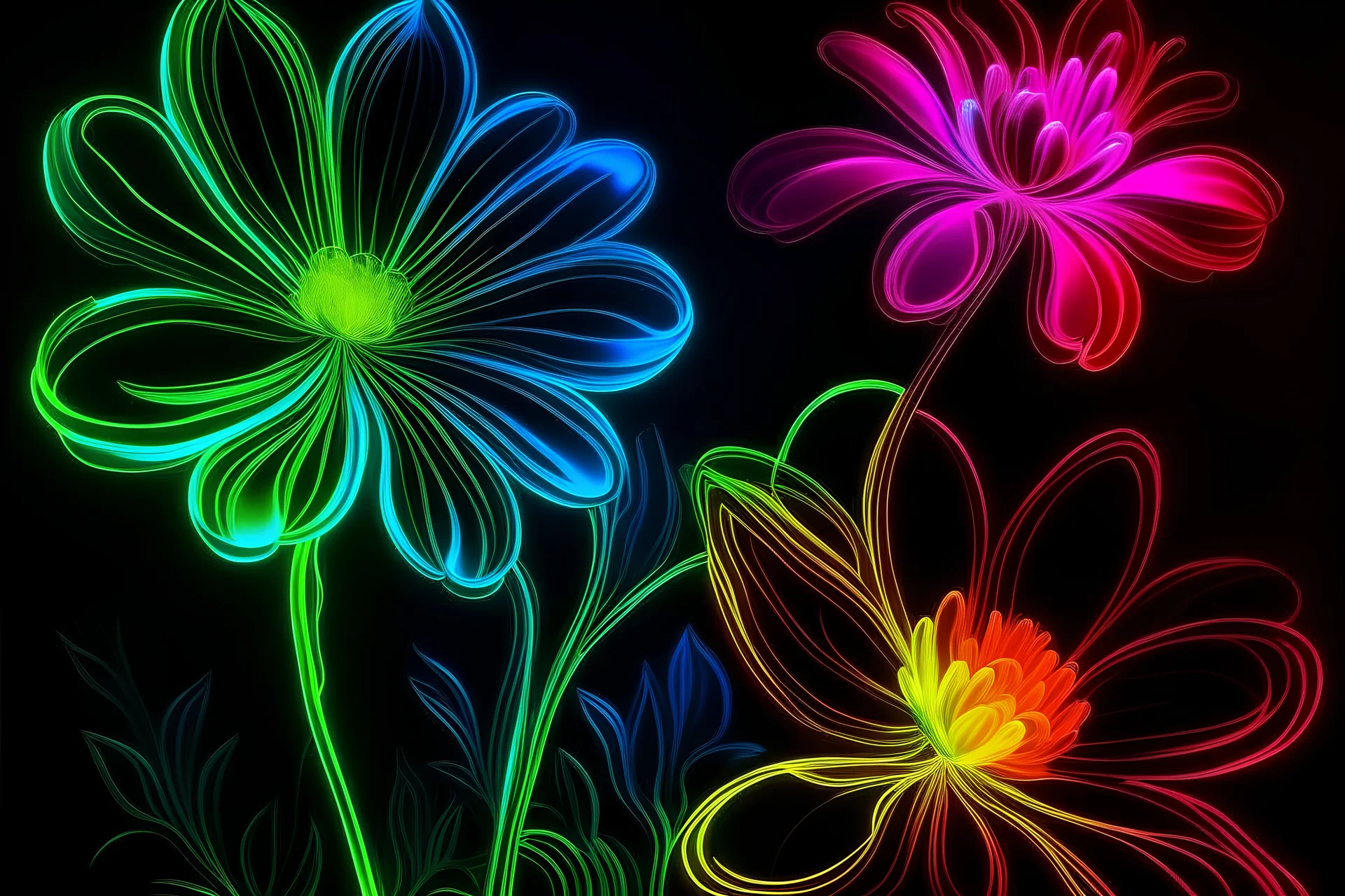 floral fluorescent art