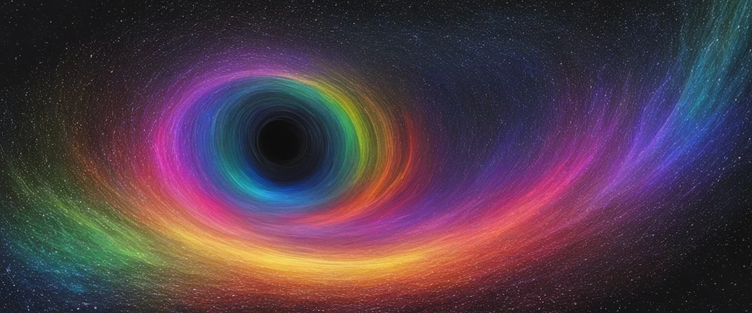 colorful, rainbow, void and a black hole