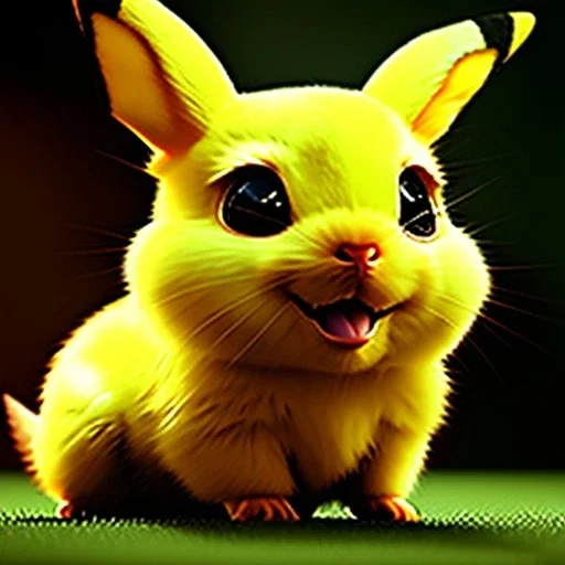 cute baby picachu, high-key cut unreal engine, volumetric, warm indoor lighting, detailed, digital painting, cinematic, character design