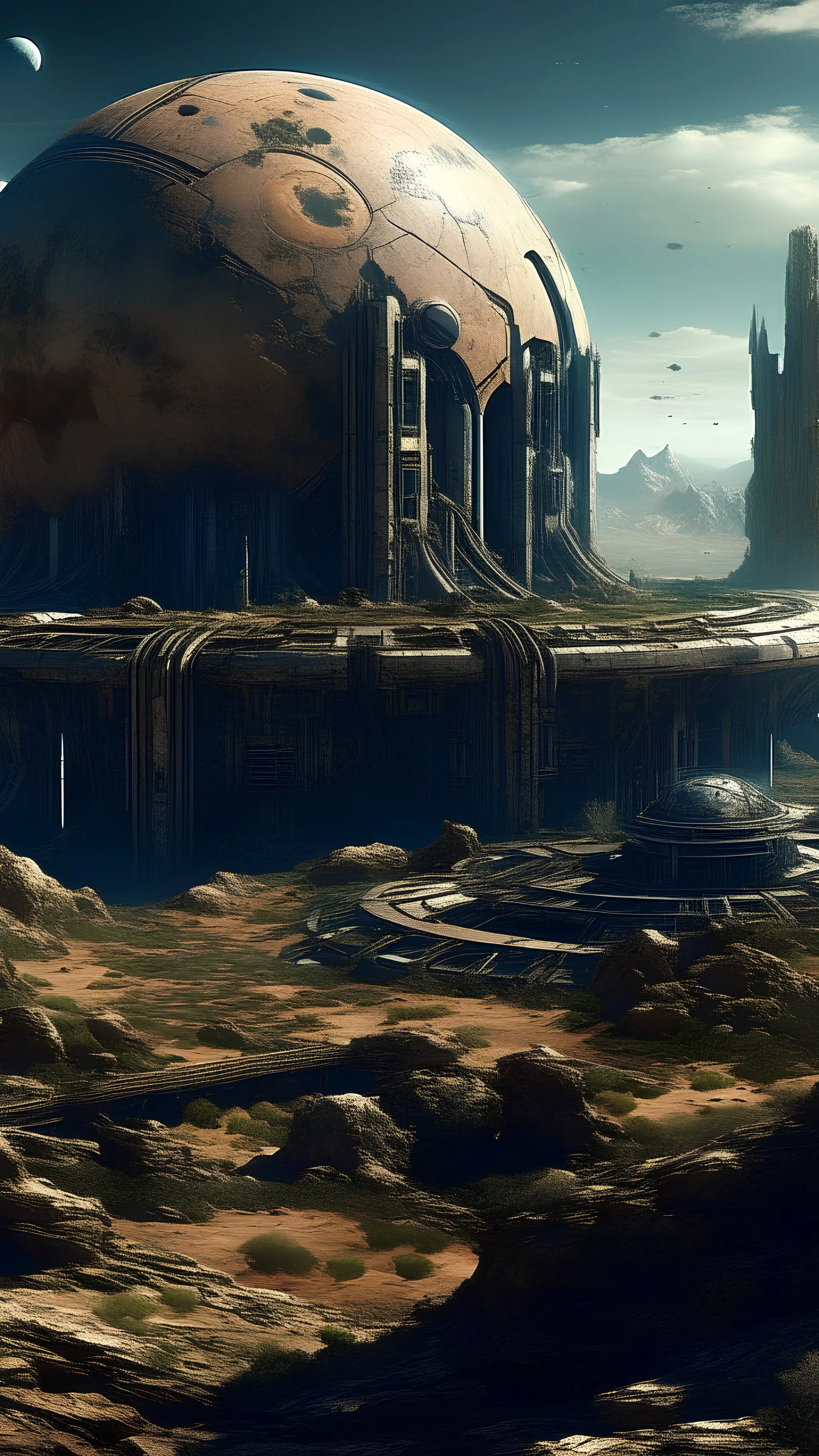 sci fi planet, ruins of humanity