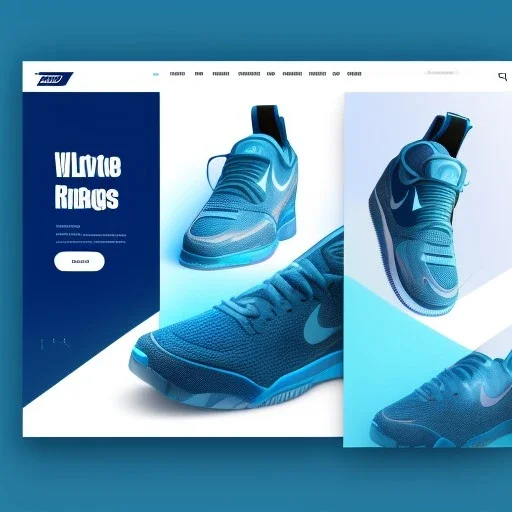 beautiful webite for shoes, ui, ux, ui/ux, nike, blue, white, teal, running person, website