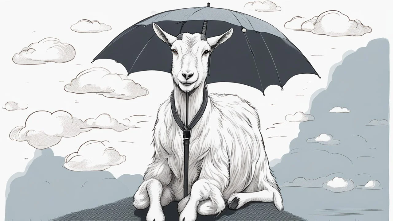 Goat holding a cisco umbrella in the AWS cloud