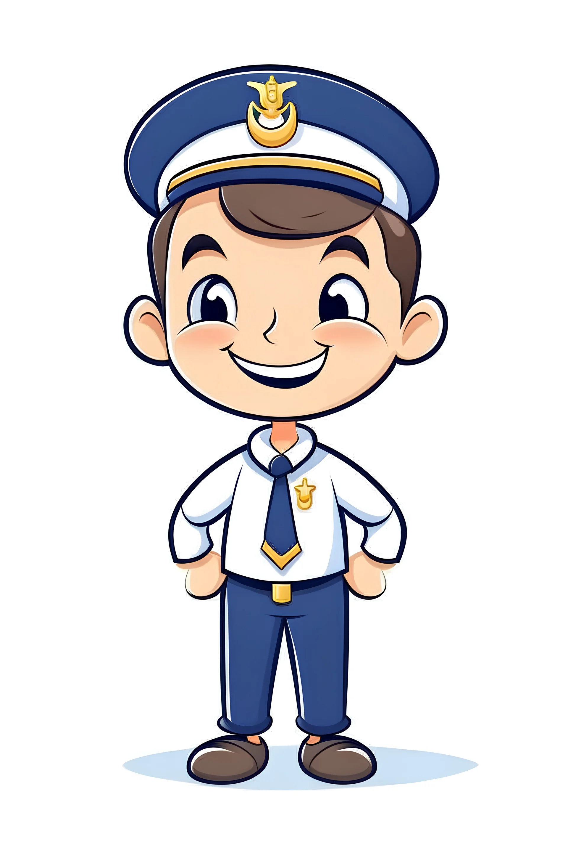 simple cartoon sailor clipart image animated style on white background