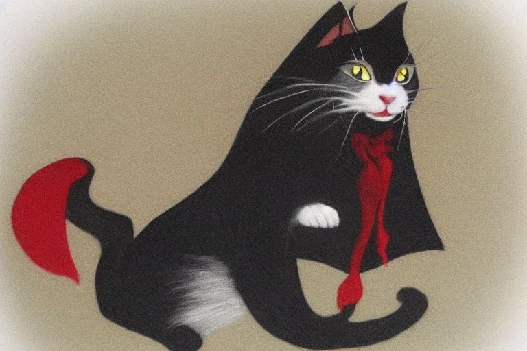 Vampire cat with cape. Isabel Kreitz