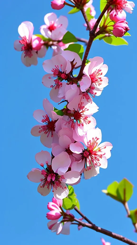 Cherty blossom against a beautiful blue sky