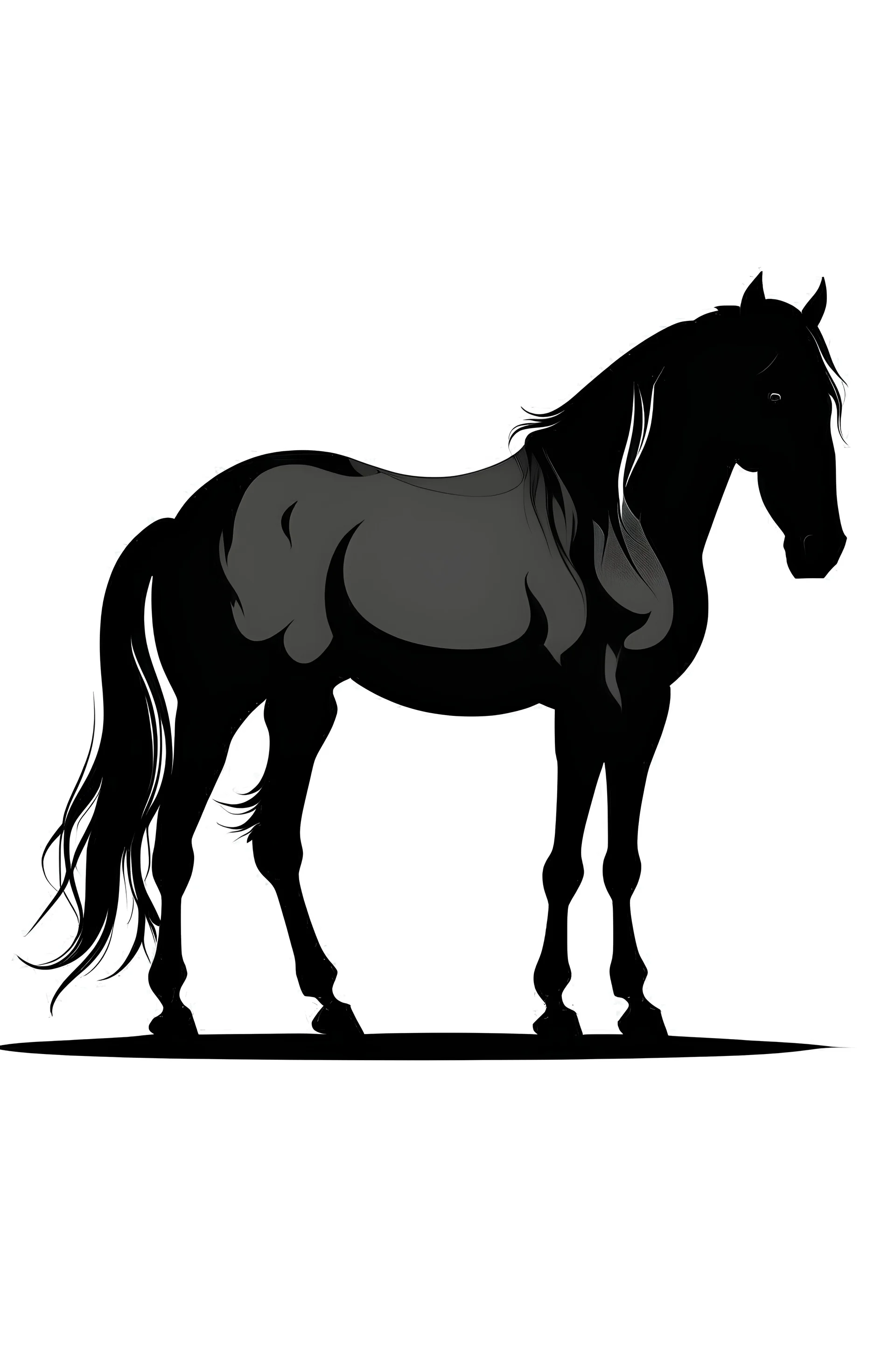 creat blaca horse silhouette vector isolate in white background