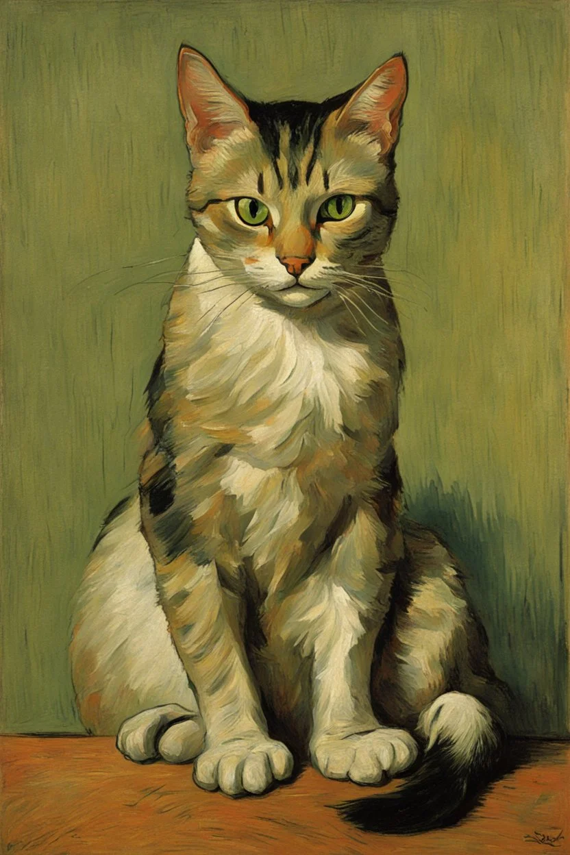 Portrait of a cat by Van Gogh