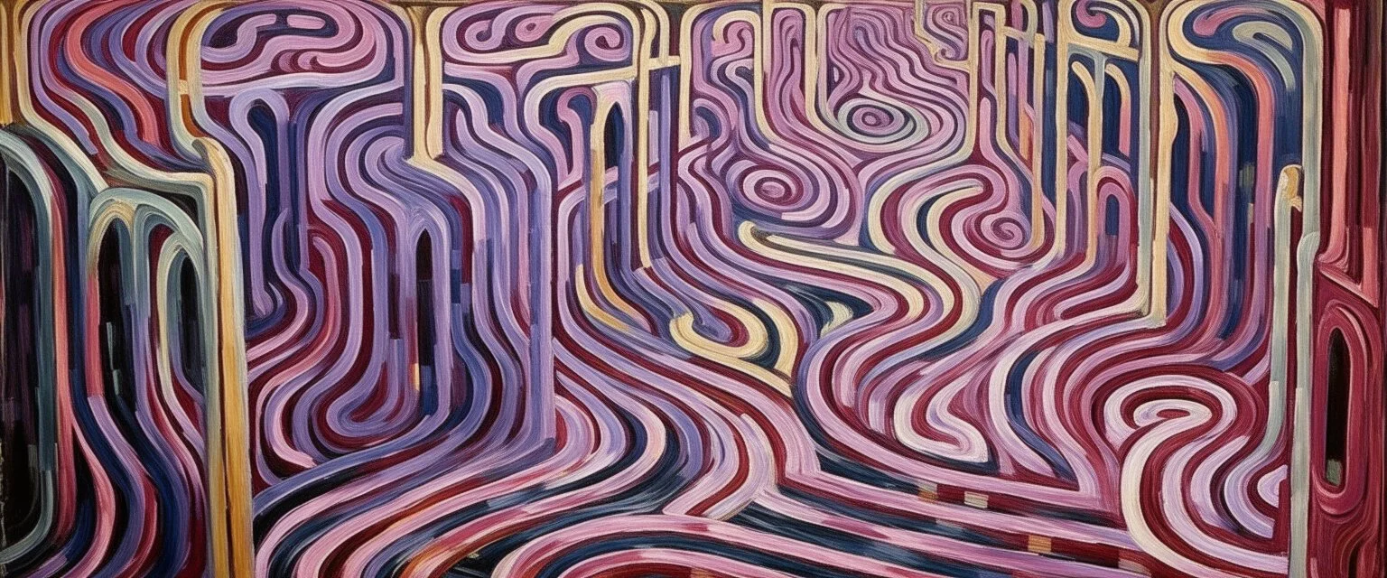 A light purple maze of illusion painted by Edvard Munch