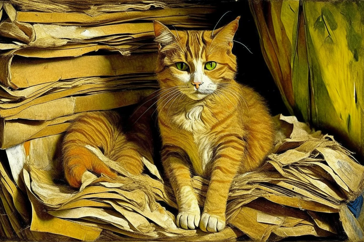 Portrait of a cat by Van Gogh
