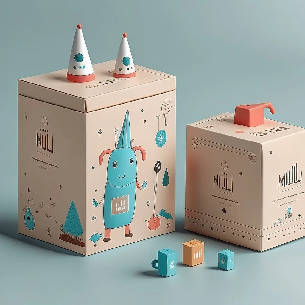 A package design for a new line of toy named 'Null hypothesis' that is playful and whimsical. - - style cute