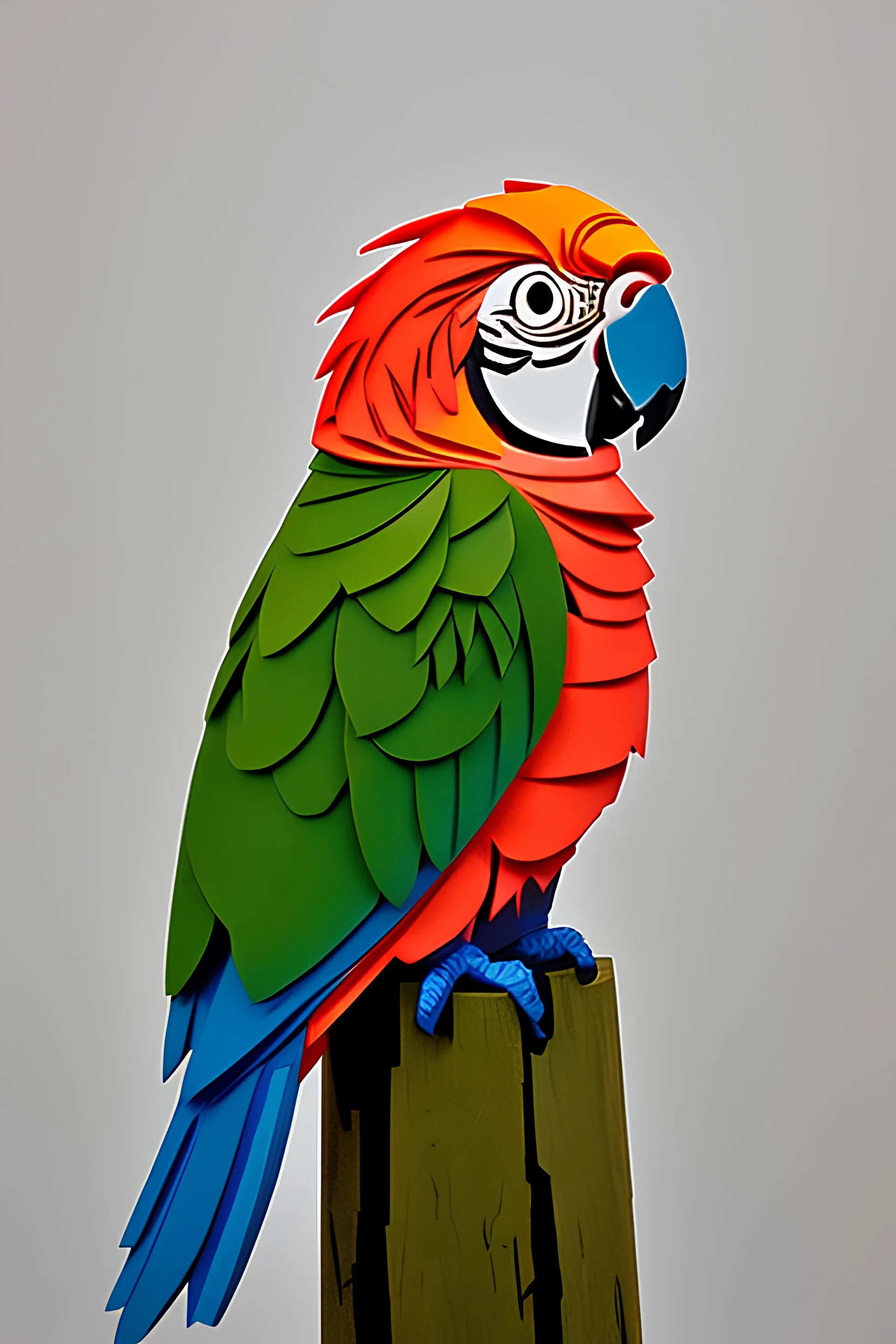 Parrot, Kirigami, paper cut artwork