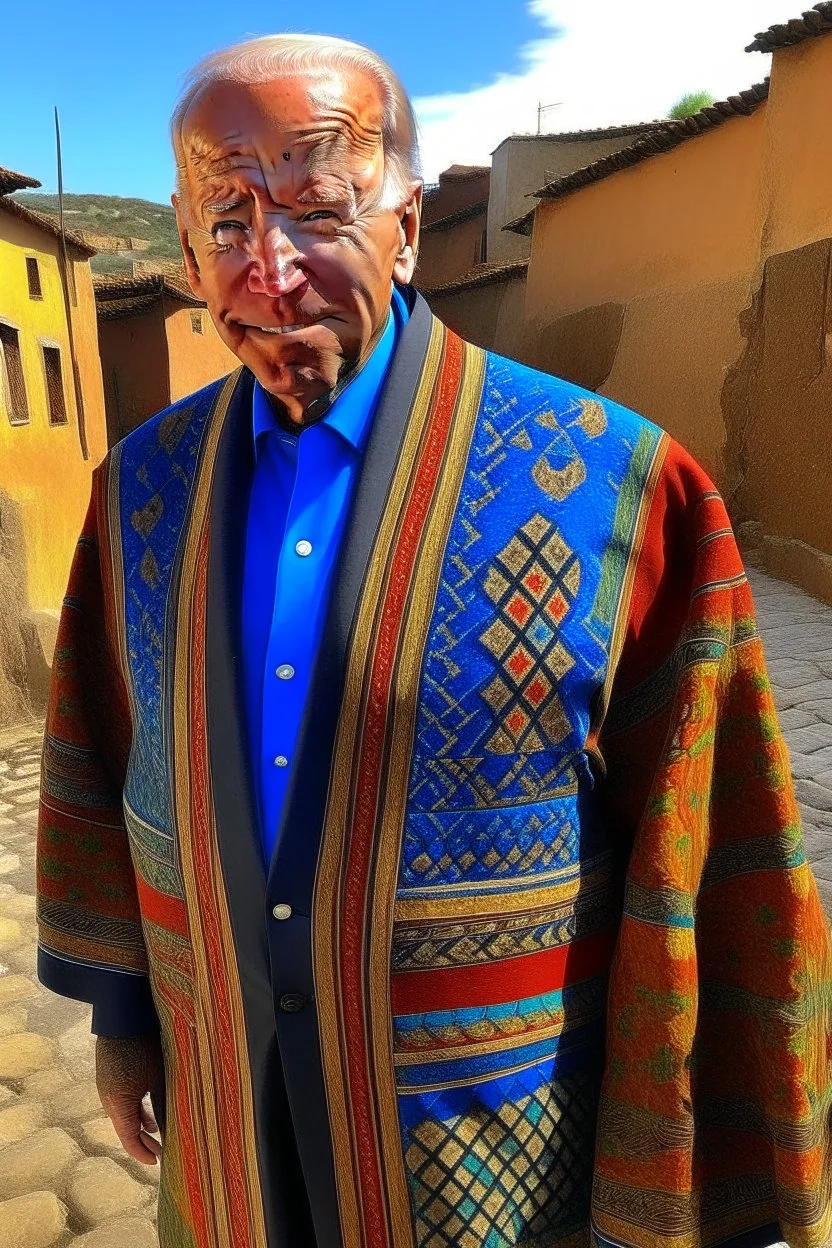 صورة لجو بايدن يلبس اللباس المغربي في المغرب