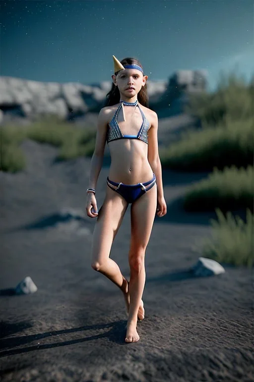 (night:1.1), __bikini__, __angles__, 12 year old elf girl, [__starlets__|__starlets__], (pale __skincolor__ skin:1.2), __camera__ __hair__, detailed face and eyes, (small chested:1.1), leather choker, freckles, dynamic pose, _expression_, __accessory__, strappy outfit, (straps:1.1), skimpy leather gstring, (buckles, buttons, snaps, rings:1.0), tribal tattoos, forest backgrounddetailed eyes, plump lips, fantasy theme, Model hash: ddc3021b