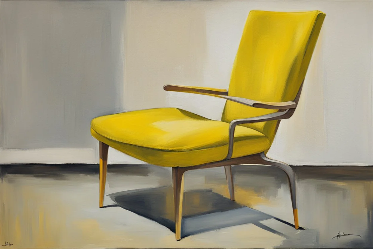 yellow chair .19th painting