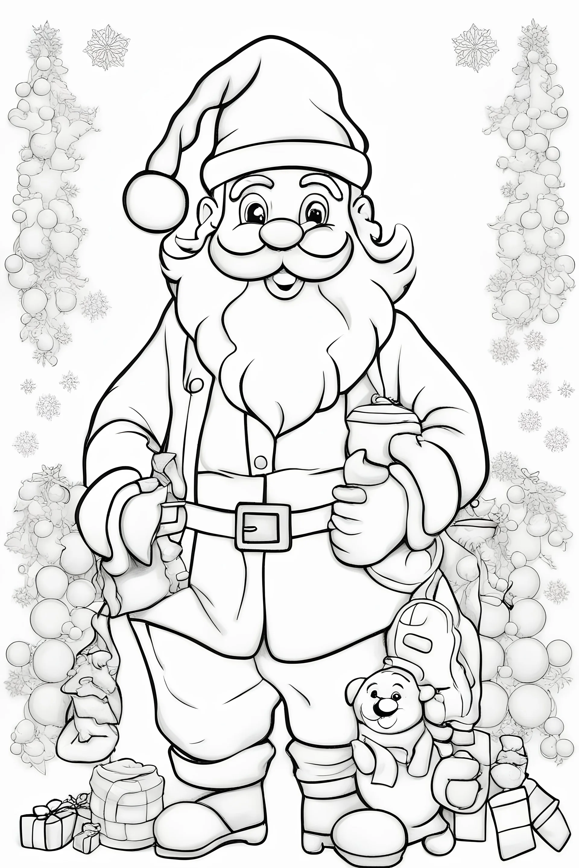 Santa Claus, black and white | Decorative Illustrations ~ Creative Market