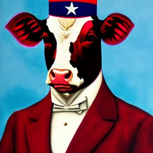 Presidential Portrait of a Cow, Suit and Tie