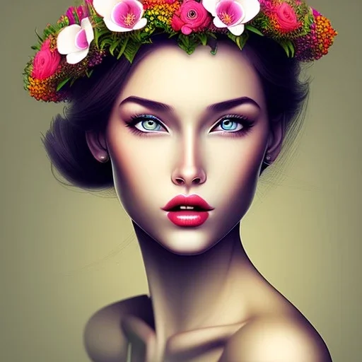 sexy women with flowers crown