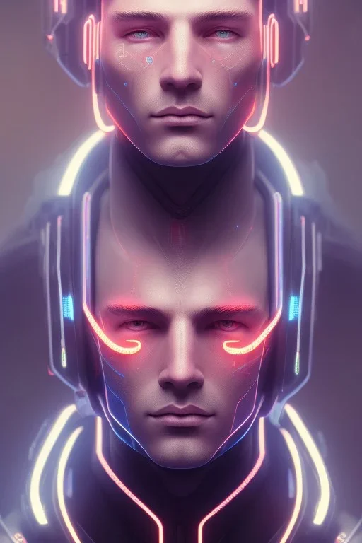 cyberpunk, head, men, portrai, tron