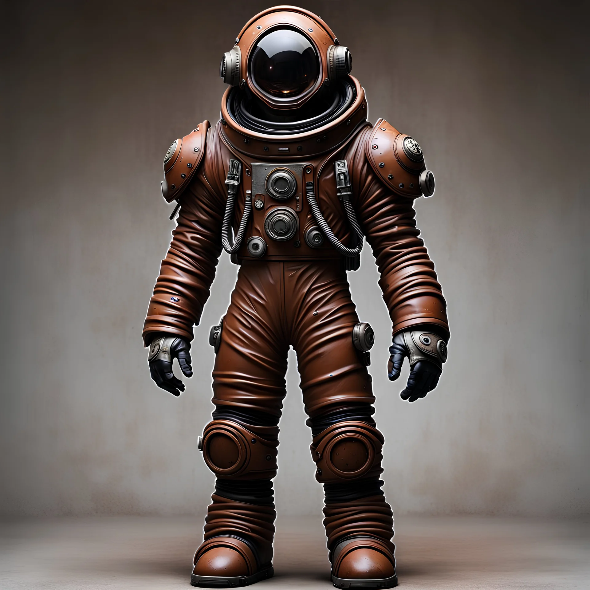 brutal crude trash diesel bulbous rubbery space suit brown