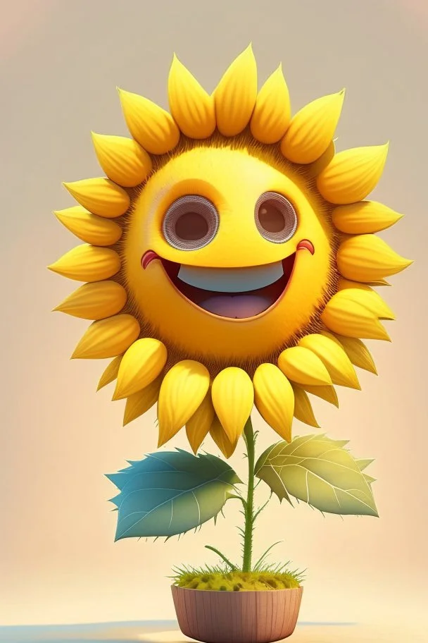 cheery and cute sunflower avatar full body