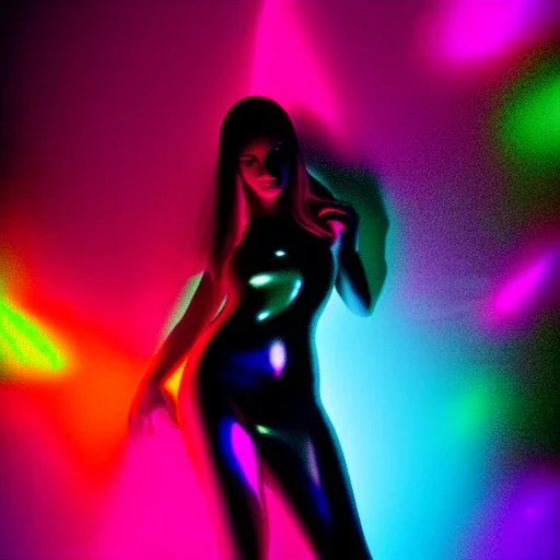 A 1990s or early 2000s magazine party photoshoot. Neon blob, metallic spikes, ethereal. Extremely detailed, HD photography, high quality, stylized, dramatic, high contrast, high exposure.