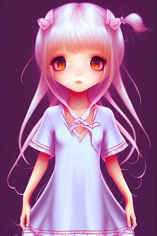 Loli wearing long nightgown