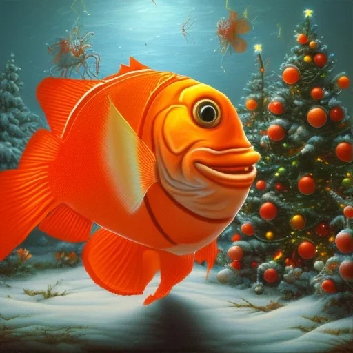 Orange Fish Entering to christmas from Halloweein