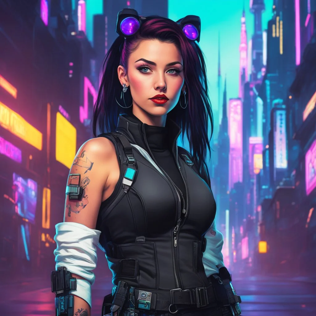 Rebecca from CYBERPUNK EDGERUNNERS in Disney style.