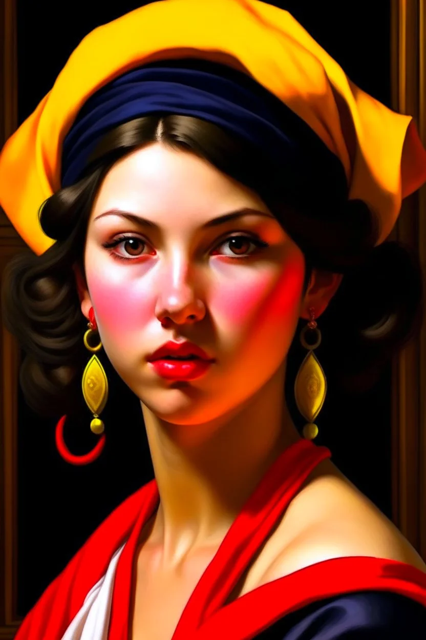 Portrait of Yunalesca, from Final Fantasy X, Caravaggio style