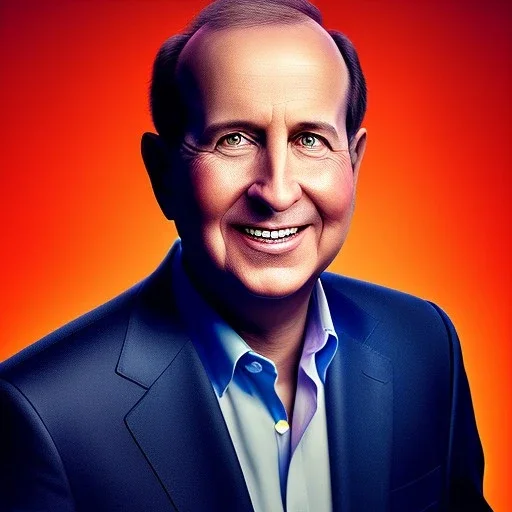 Pixar style, cnbc Jim Cramer investor, excited, grinning