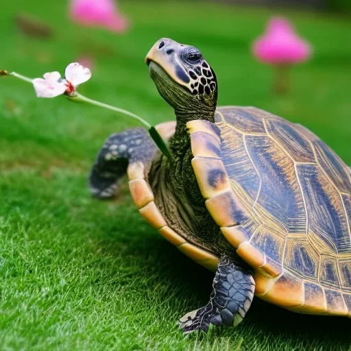 Turtle under the cherry tree