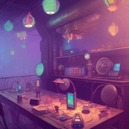 Cyberpunk caravan, ultra realistic, intricate details, ultra highly detailed, shiny, smooth, studio quality, octane render, Surrealism, Triadic colour scheme,glow-stick, ambient lighting,nightclub lighting, polaroid, 100mm, --ar 1:1 --v4