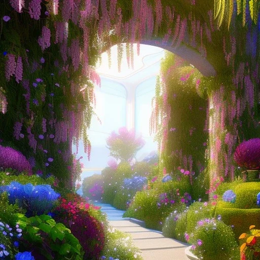 floral archway, sparkle, luminous, ultra high definition, ultra sharp focus, unreal engine 5, extremely sharp detail, colorful, intricate,ornate