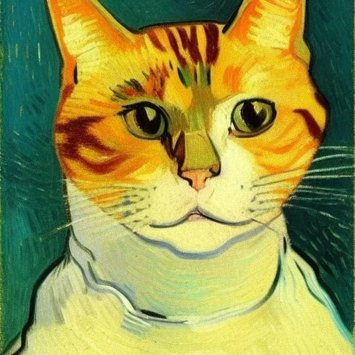 Portrait of a cat by Van Gogh