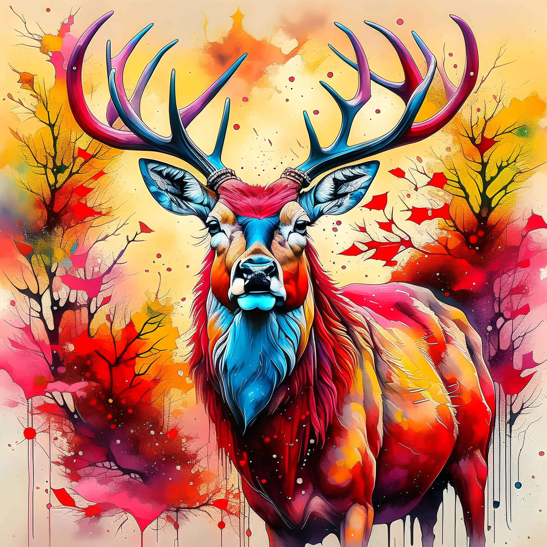 red deer artwork