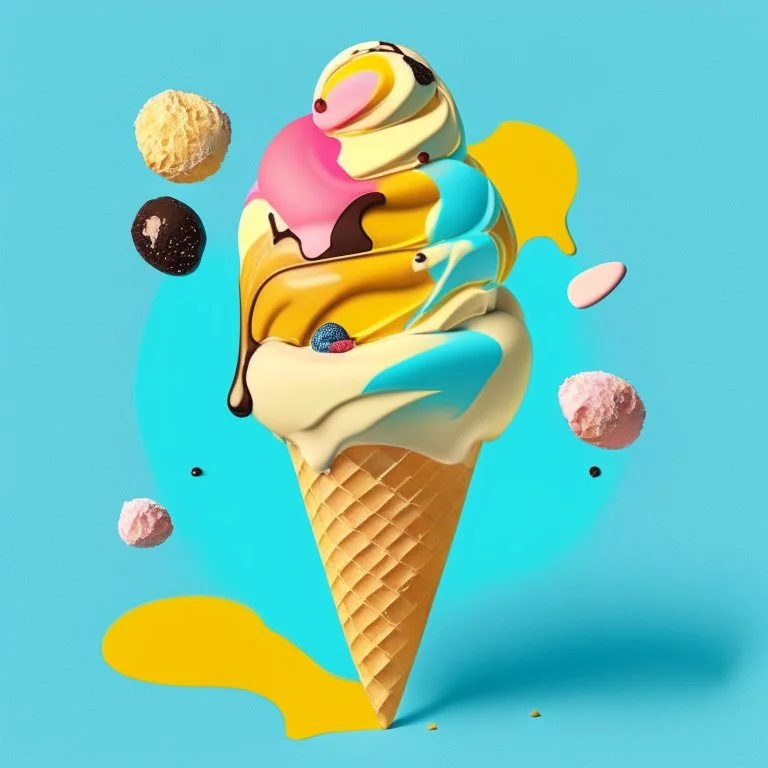 an ice cream in the style of kandinsky