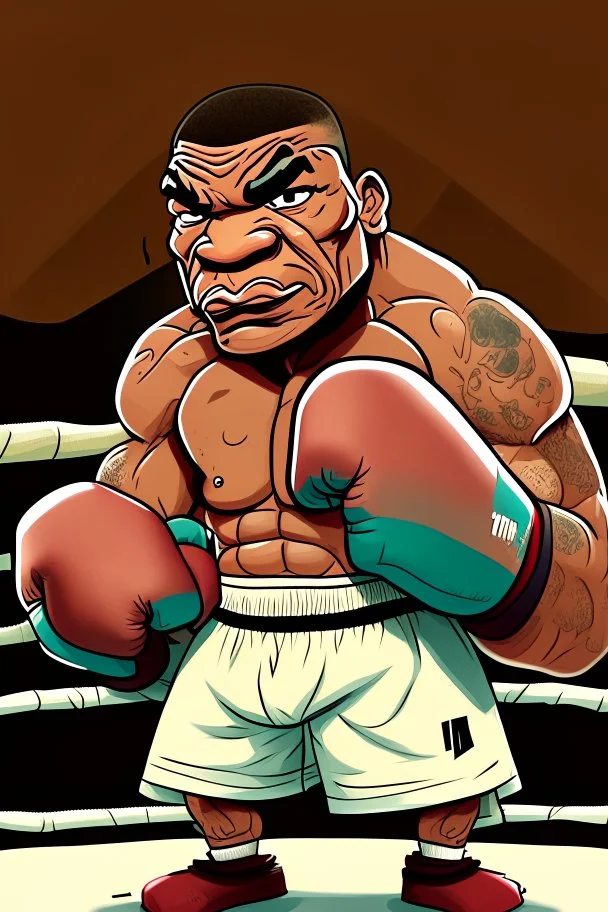 Mike Tyson American boxer ,cartoon 2d