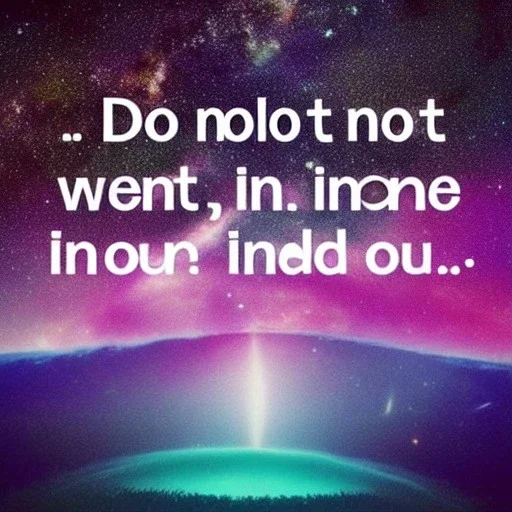 Do not feel lonely, the entire universe is inside you.