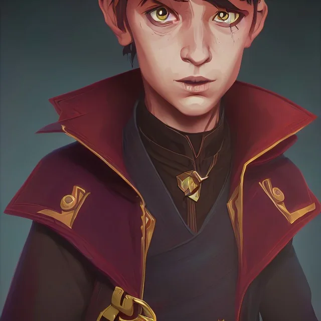 Portrait of a little handsome warlock kid by Nick Harris