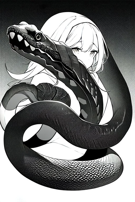 100 snakes, greyscale