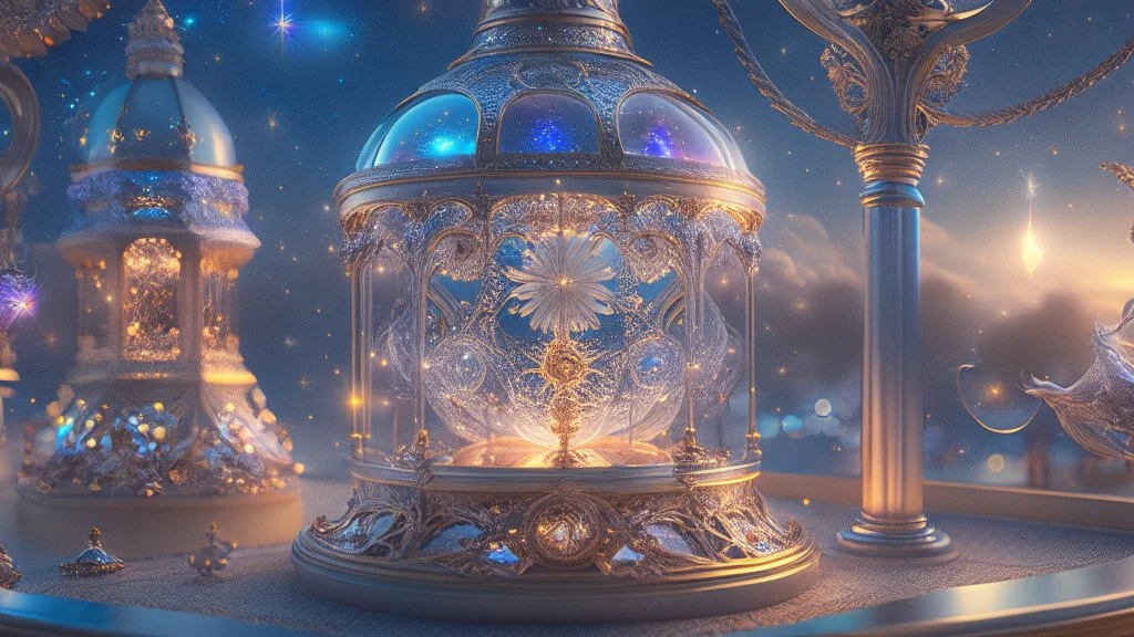 Carousels of Light, cosmic clockworks, visions, dreamy, sharp detail, HD 8K, hyper-realistic