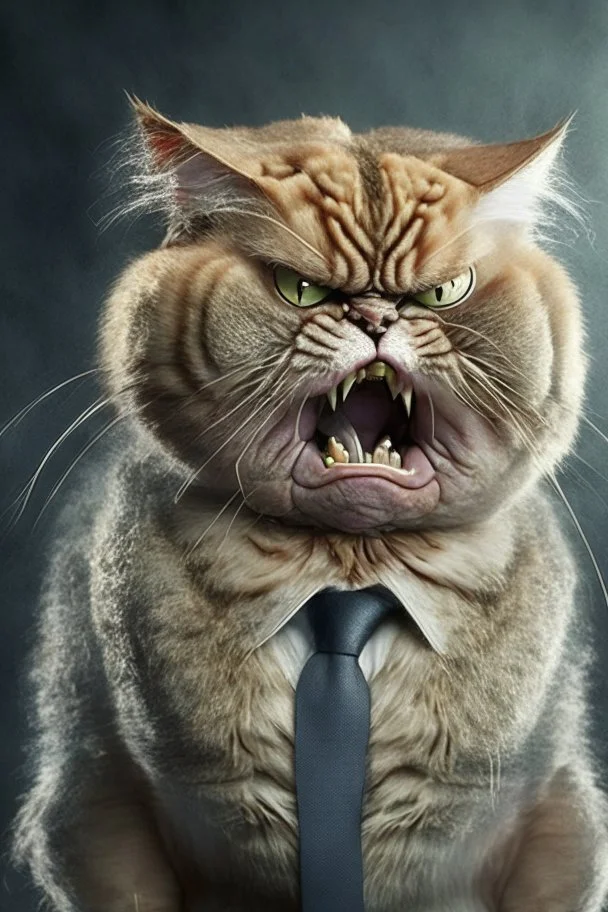 A picture of a angry cat in the form of a senator, a professional, high JPEG image