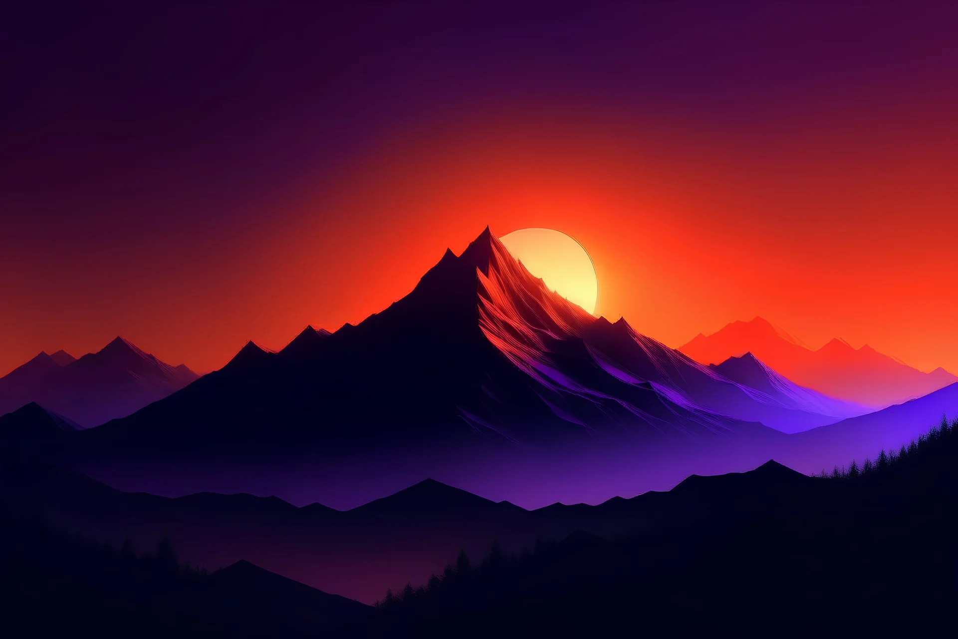 a d t k y e g mountain sunset purple orange