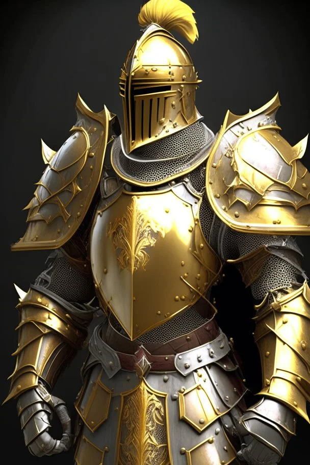 medival paladin with golden armor