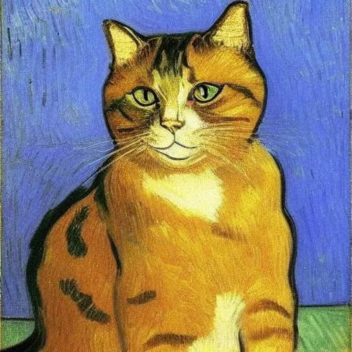 Portrait of a cat by Van Gogh