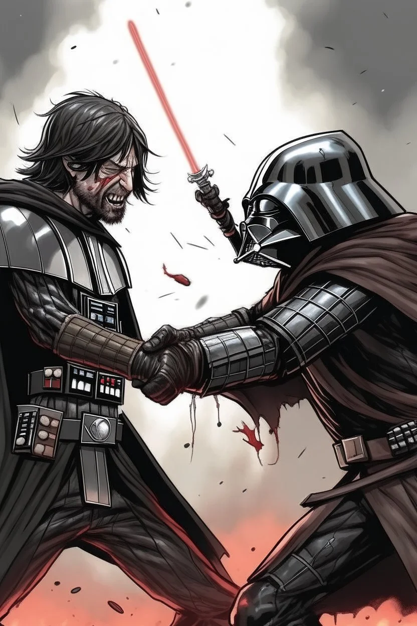 Daryl fights Darth vader