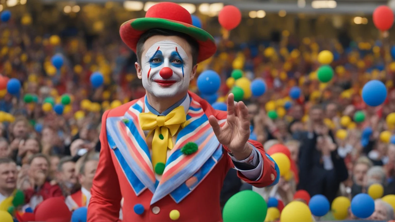 vladimir zelensky dressed as a clown