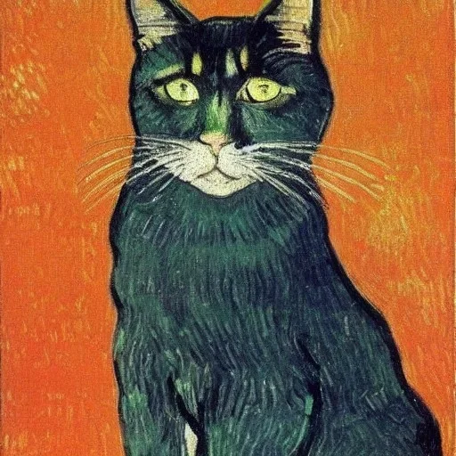 Portrait of a cat by Van Gogh