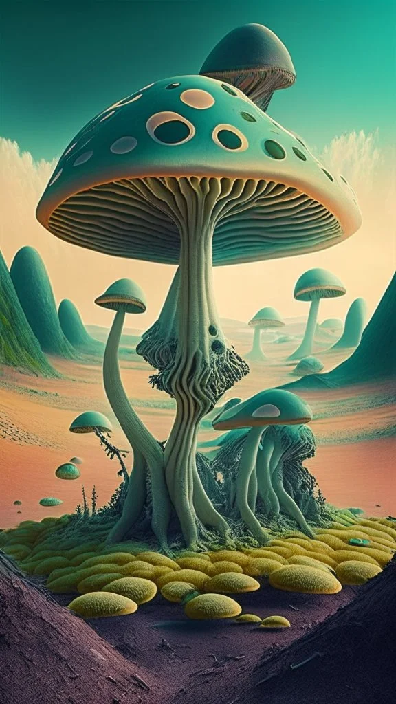 alien mushroom landscape