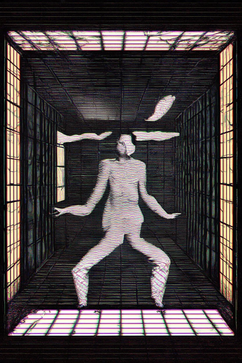 expansion trying to break through confinement; Surreal Optical Art